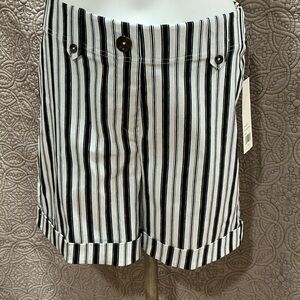 Elegant Striped High Waist Women's Shorts